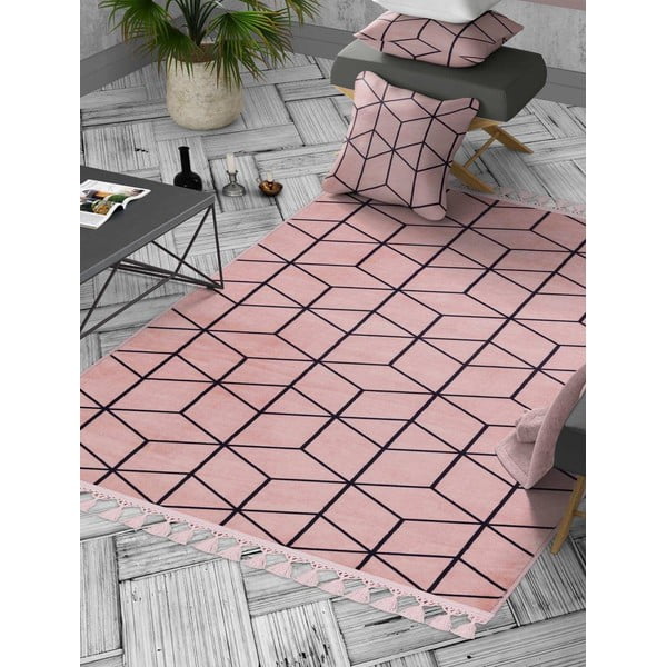 Rózsaszín mosható szőnyeg 160x100 cm - Vitaus-image-1