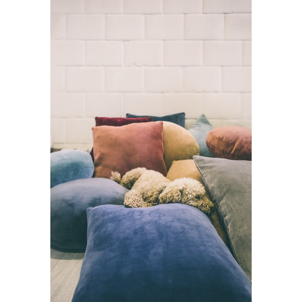 Marshmallow sötétkék mikroszálas díszpárna, ø 40 cm - Tiseco Home Studio-image-1