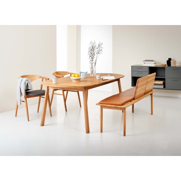 Tölgyfa bővíthető étkezőasztal hosszabbító asztallappal 100x220 cm Amalfi – Hammel Furniture-image-1