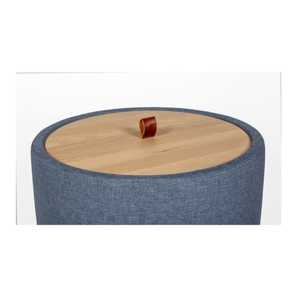 Ibisco farmerkék tárolóasztal, levehető tölgyfa asztallappal, ⌀ 56 cm - Askala-image-2