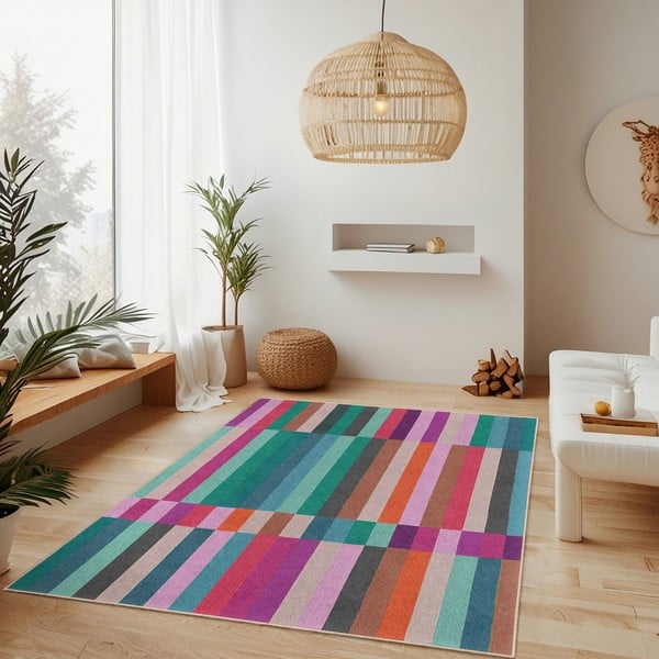 Türkiz mosható szőnyeg 80x150 cm Acid Rain – Mila Home-image-2