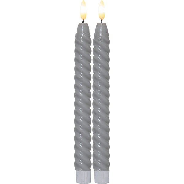 Flamme Swirl Antique 2 db szürke LED viaszgyertya, magasság 25 cm - Star Trading