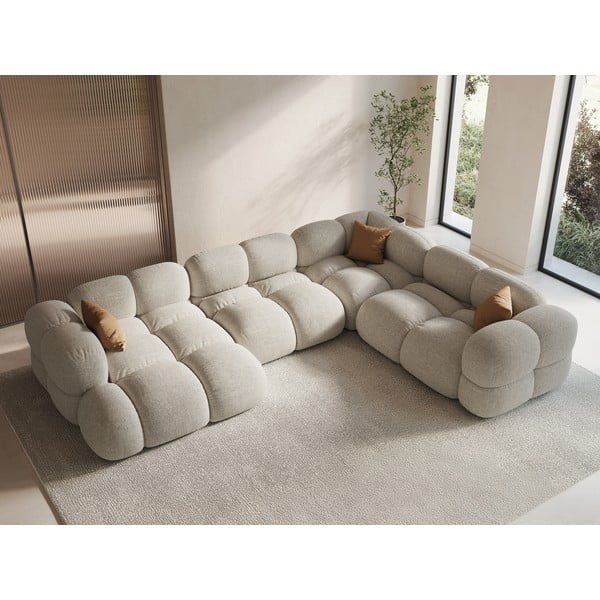 Bézs sarokkanapé (jobb oldali-U alakú) Loretto – Cosmopolitan Design-image-1