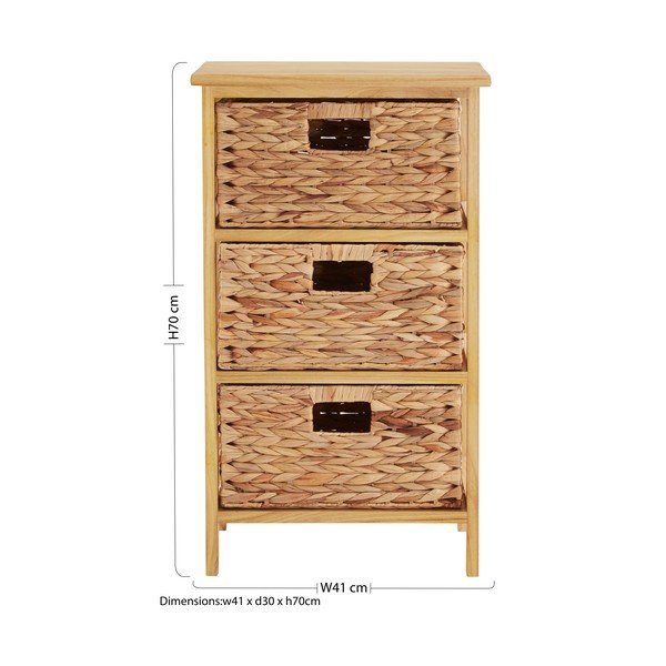 Natúr színű paulownia magas komód 41x70 cm – Premier Housewares-image-2