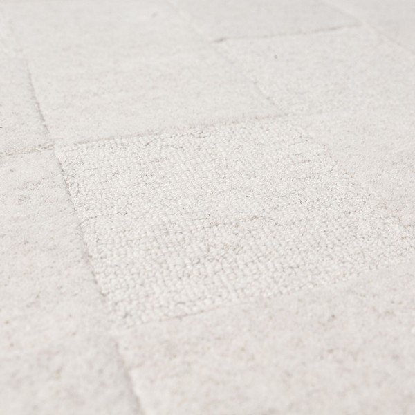 Elefántcsont színű kézi szövésű gyapjú szőnyeg 200x290 cm Checkerboard – Flair Rugs-image-2