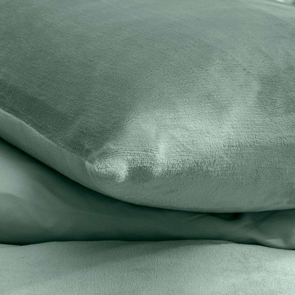 Zöld kétszemélyes-hosszabbított háromrészes mikroflanel ágyneműhuzat 240x220 cm Flanou – douceur d'intérieur-image-2