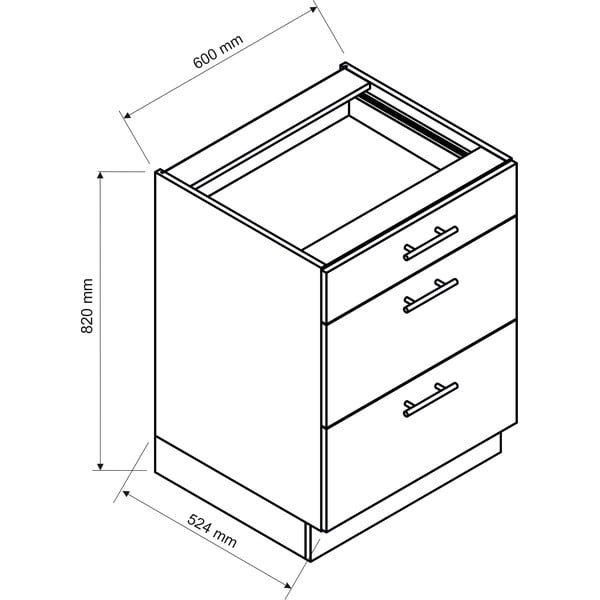 Alsó konyhaszekrény (szélesség 60 cm) Brodie – STOLKAR-image-1