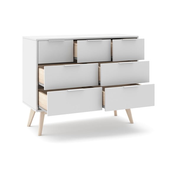 Fehér alacsony komód 120x83 cm Campus – Marckeric-image-4