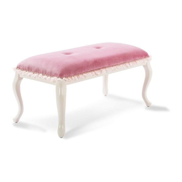 Dream Ottoman Pink fehér pad, rózsaszín párnázással