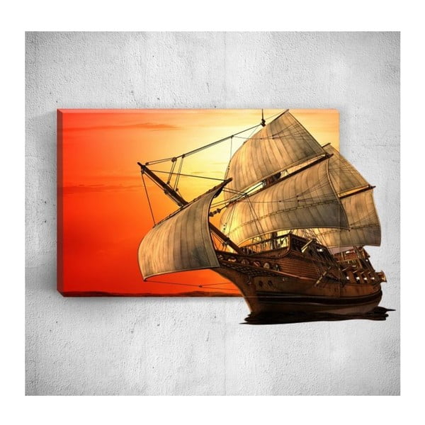 Big Boat 3D fali kép, 40 x 60 cm - Mosticx