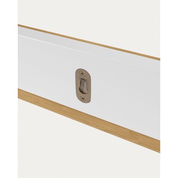 Fehér-natúr színű fali polc tölgyfa dekorral 120 cm Abilen – Kave Home-image-3