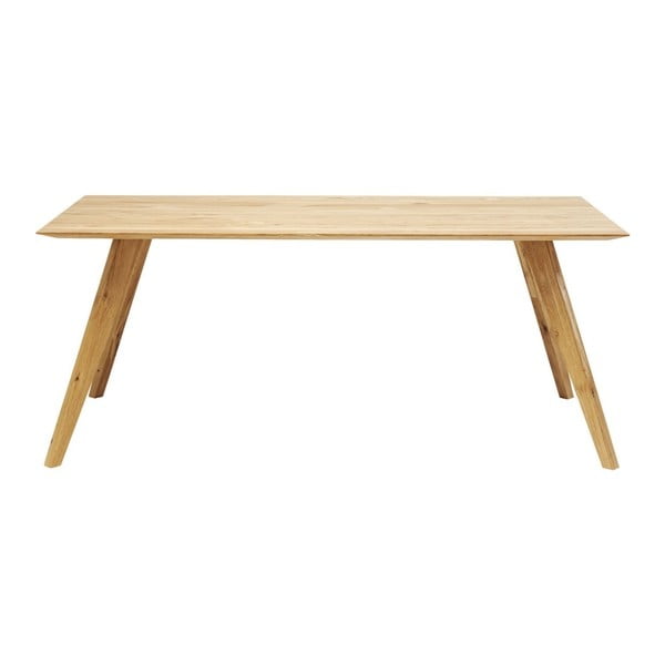 Modern étkezőasztal, tölgyfa asztallappal, 180 x 90 cm - Kare Design