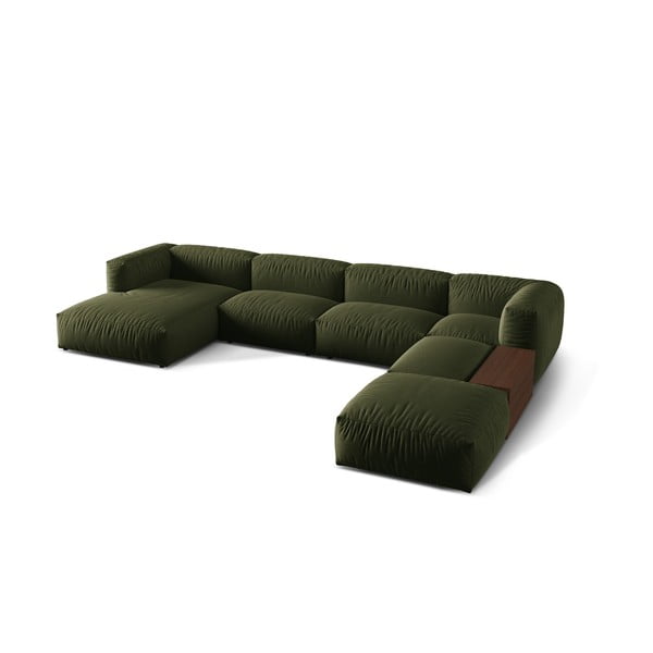 Zöld moduláris sarokkanapé (jobb oldali-U alakú) Martina – Micadoni Home-image-1