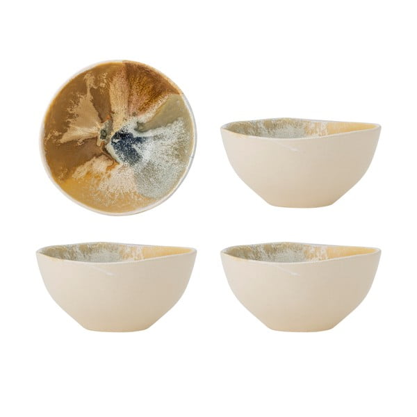 Krémszínű kőedény tálka szett 4 db-os 525 ml Lacey – Bloomingville