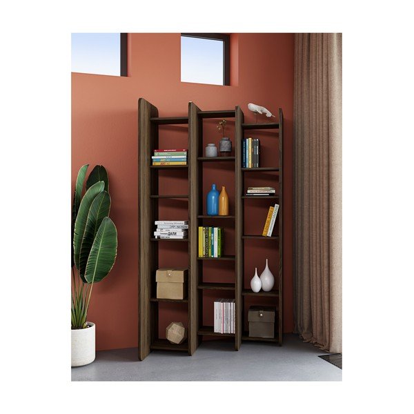 Twin könyvespolc diófa dekorral, magasság 187 cm - TemaHome-image-4