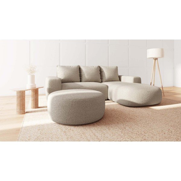 Bézs buklé puff Feiro – MESONICA-image-1