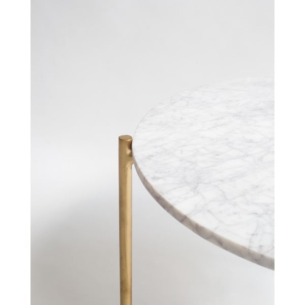 Fehér márvány kerek dohányzóasztal ø 50 cm Morgans – Really Nice Things-image-2