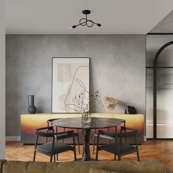 Fekete mennyezeti lámpa 18x57 cm Opulent – Sollux-image-3