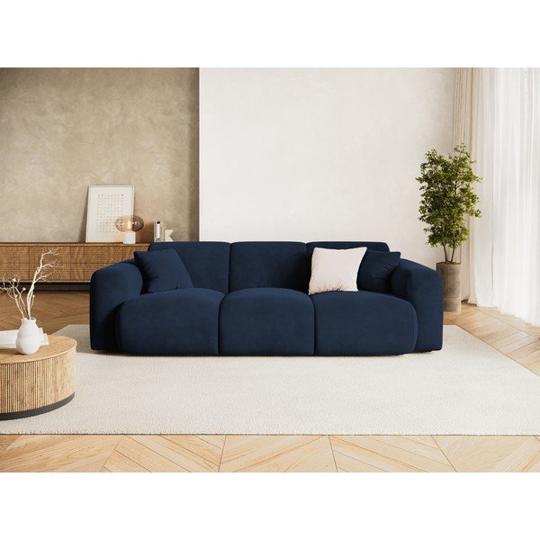 Sötétkék bársony kanapé 235 cm Molino – Micadoni -image-1