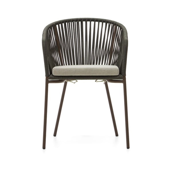 Zöld fém-párnázott kerti szék Yanet – Kave Home-image-2