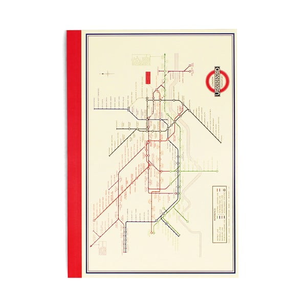 Jegyzetfüzet 60 old. A5 Heritage Tube Map – Rex London