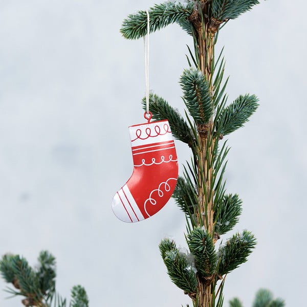 Stocking kézzel festett, fém karácsonyfadísz - Rex London-image-1