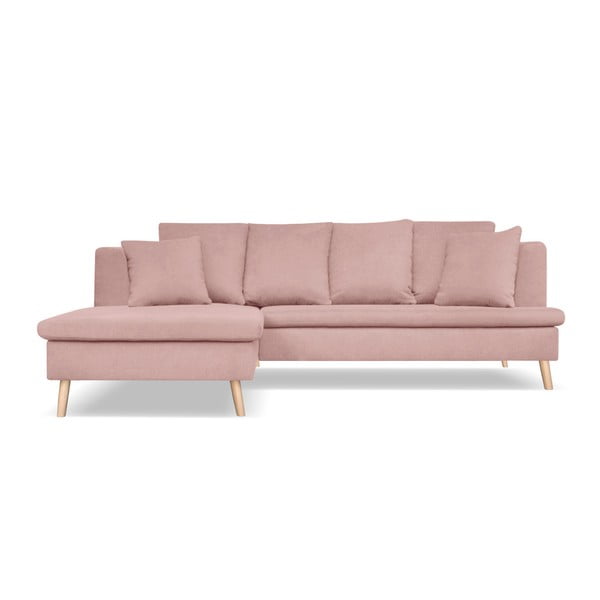 Newport púderrózsaszín 4 személyes kanapé, bal oldali fekvőfotellel - Cosmopolitan design