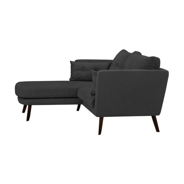 Elena sötétszürke háromszemélyes kanapé, fekvőfotellel a bal oldalon - Mazzini Sofas-image-2