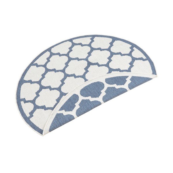 Palermo kék-krémszínű kültéri szőnyeg, ⌀ 200 cm - NORTHRUGS-image-3