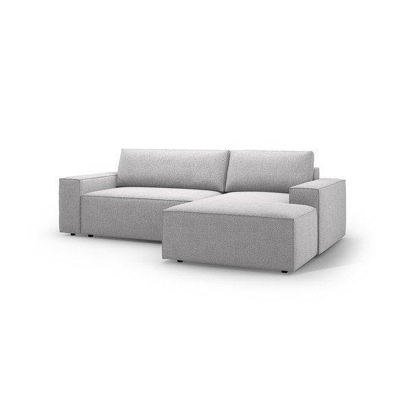 Világosszürke buklé kinyitható sarokkanapé (jobb oldali) Jodie – Micadoni Home-image-2