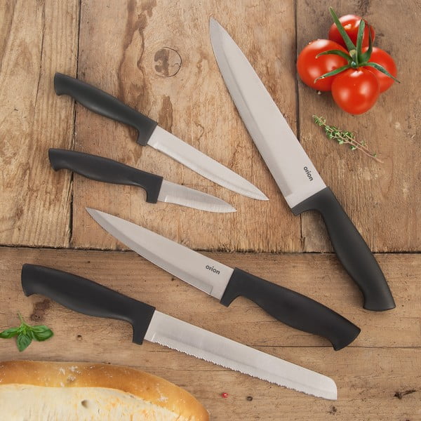 Rozsdamentes acél kés készlet tartóval 5 db-os – Orion-image-1