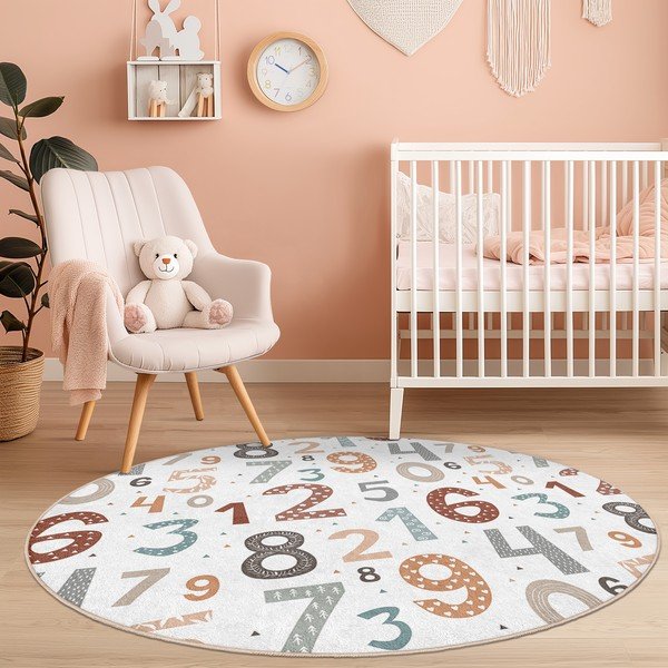 Mosható gyerek játszószőnyeg ø120 cm Happy Numbers – Mila Home-image-4