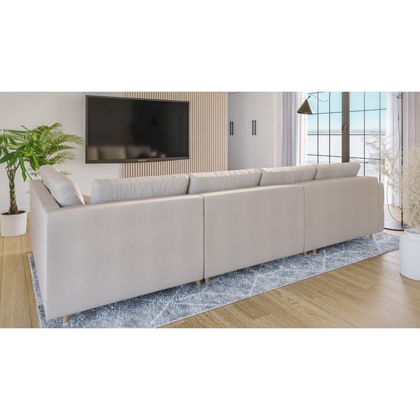 Krémszínű sarokkanapé (bal oldali) Ariella – Ropez-image-3