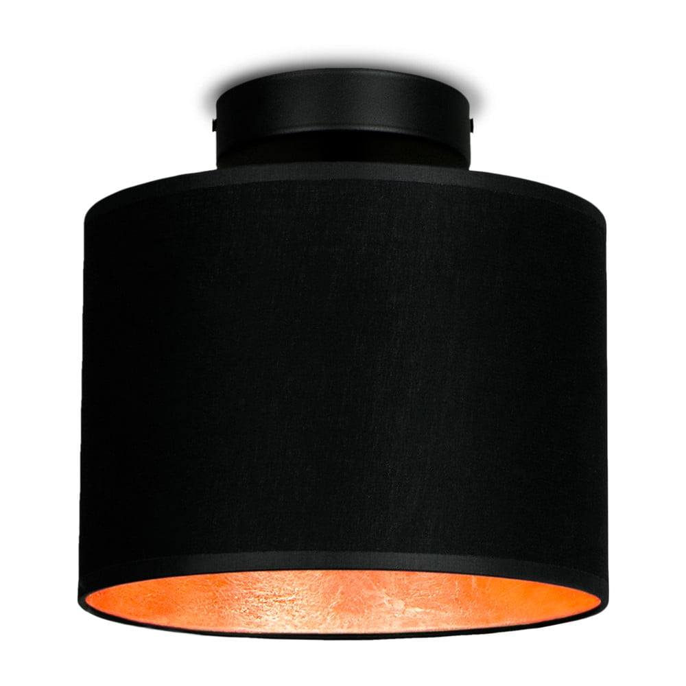 MIKA XS CP fekete mennyezeti lámpa, rézszínű részletekkel, ⌀ 20 cm - Sotto Luce