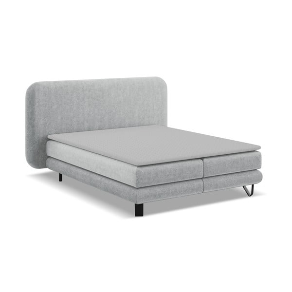 Világosszürke boxspring ágy 180x200 cm Ilima – Makamii