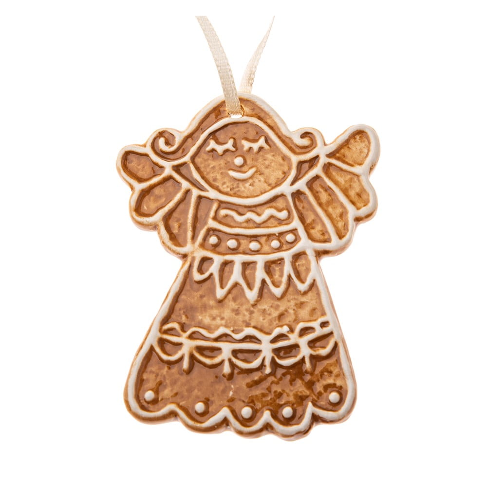 Kerámia karácsonyfadísz 10 cm Gingerbread Angel Dakls