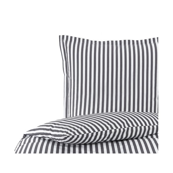 Yuliya szürke-fehér pamut perkál egyszemélyes ágyneműhuzat, 135 x 200 cm - Westwing Collection-image-2