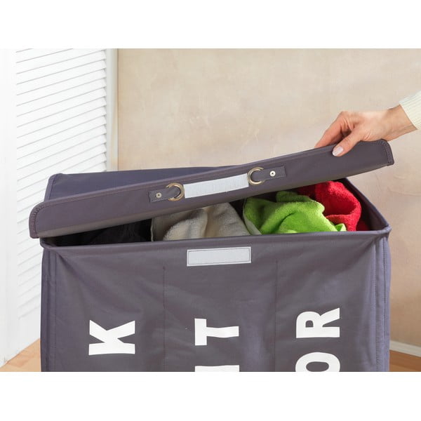 Trivo szürke háromrekeszes szennyeskosár, 117,6 l - Wenko-image-2