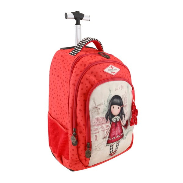 Time To Fly piros, iskolai hátizsák - Santoro London-image-1
