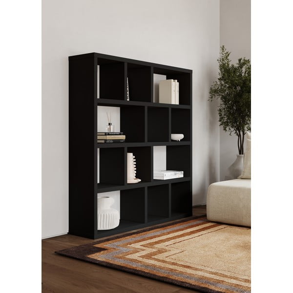 Fekete könyvespolc 150x159 cm Berlin – TemaHome-image-1
