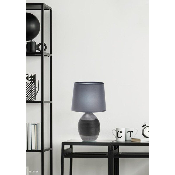 Sötétszürke asztali lámpa textil búrával (magasság 35 cm) Ambon – Candellux Lighting-image-1