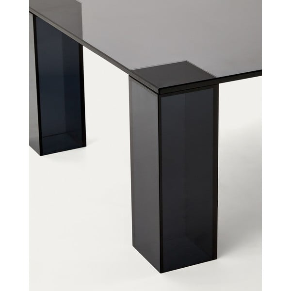 Sötétszürke üveg dohányzóasztal 60x140 cm Adularia – Kave Home-image-3