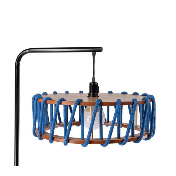 Macaron állólámpa fekete konstrukcióval és nagy kék lámpabúrával - EMKO-image-1