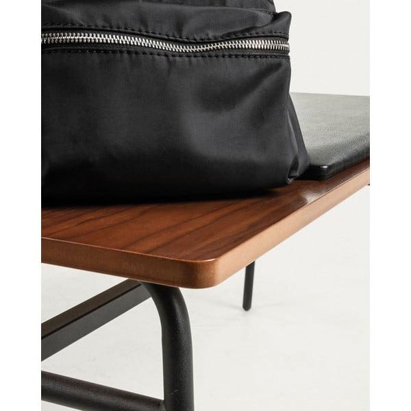 Fekete-barna bőrutánzat pad Carabel – Kave Home-image-2