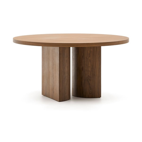 Kerek étkezőasztal diófa dekoros asztallappal ø 150 cm Nealy – Kave Home