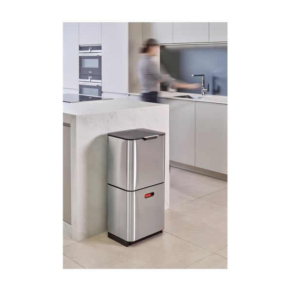 Ezüstszínű acél szelektív szemetes 60 l Totem Max – Joseph Joseph-image-3