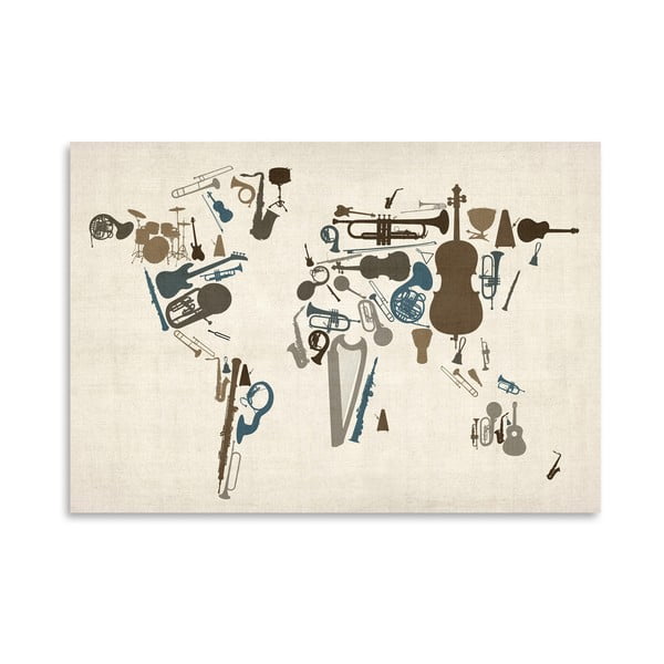 Musical Map poszter, 42 x 30 cm - Americanflat