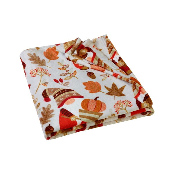 Narancssárga-barna mikroplüss takaró 130x170 cm Woodland Gonks – Catherine Lansfield