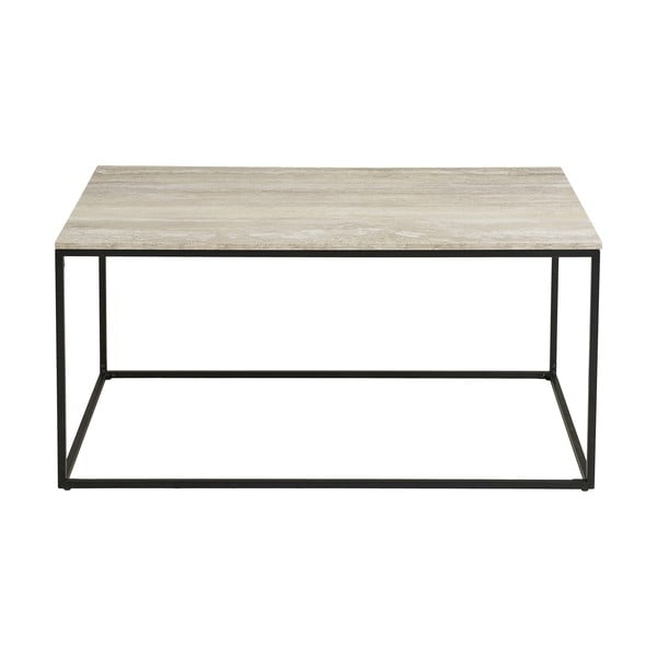 Fekete-bézs dohányzóasztal kő dekorral 60x90 cm Vita – House Nordic-image-2