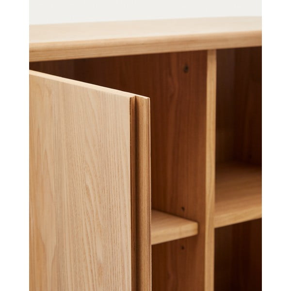 Natúr színű szekrény kőrisfa dekorral 100x134x40 cm Salaya – Kave Home-image-4